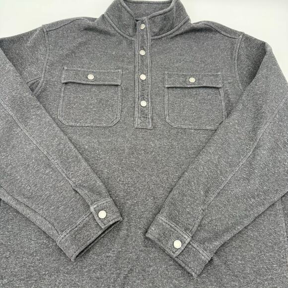 Duluth Trading Co. Men’s Size 2XL Fleece 1/4 Snap Heather Gray Pullover Shirt - Picture 6 of 10
